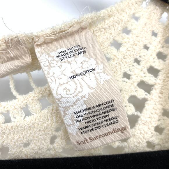 Soft Surroundings Crochet Wrap Womens One Size Cream Open Front + Sides - Picture 5 of 5